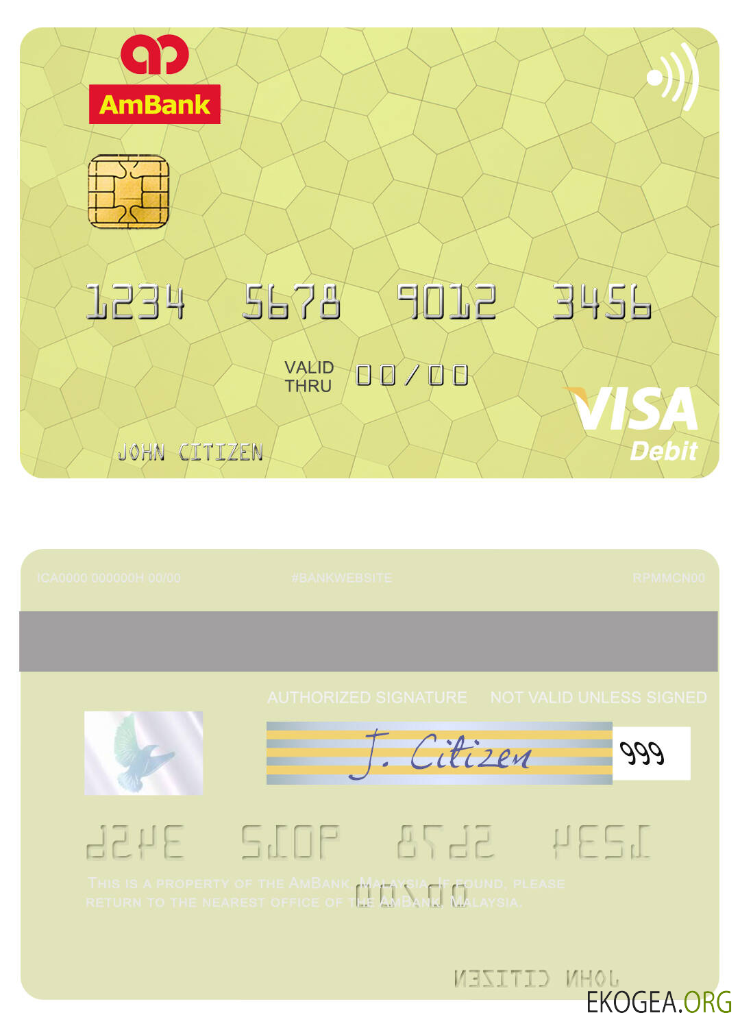 Carte de débit visa AmBank de Malaisie